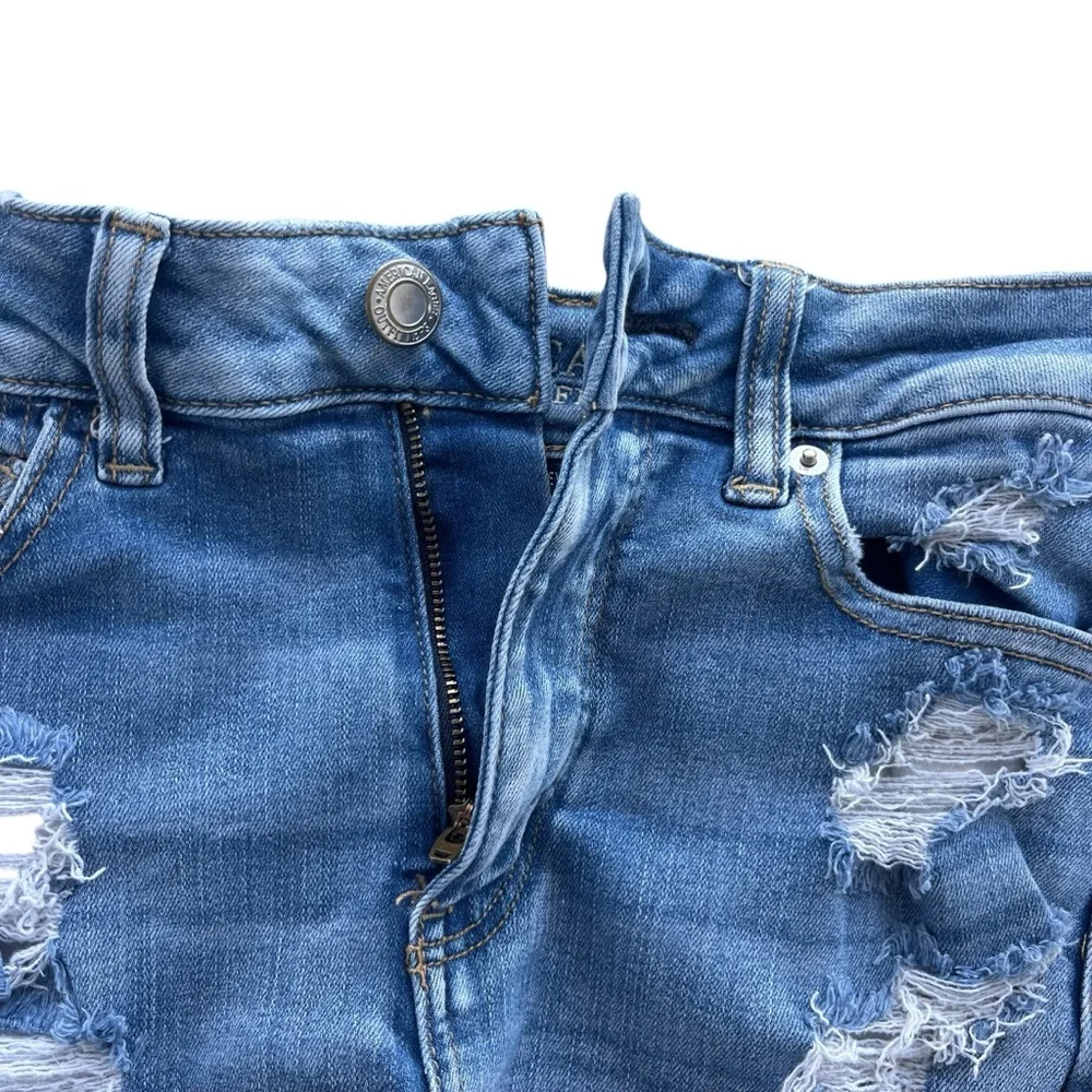 American Eagle Women’s 4 Light Wash Hi-Rise Mini Next Level Stretch X Jean Skirt